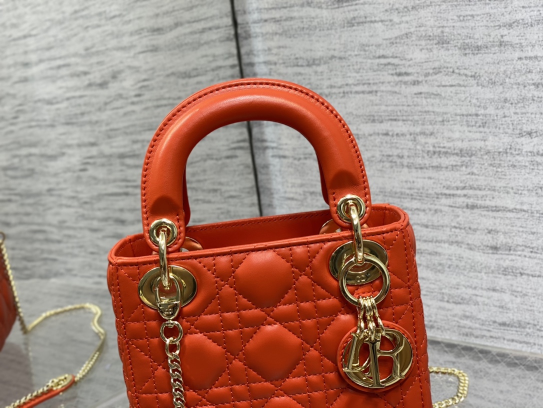 Mini Lady Dior Bag Red Cannage Lambskin